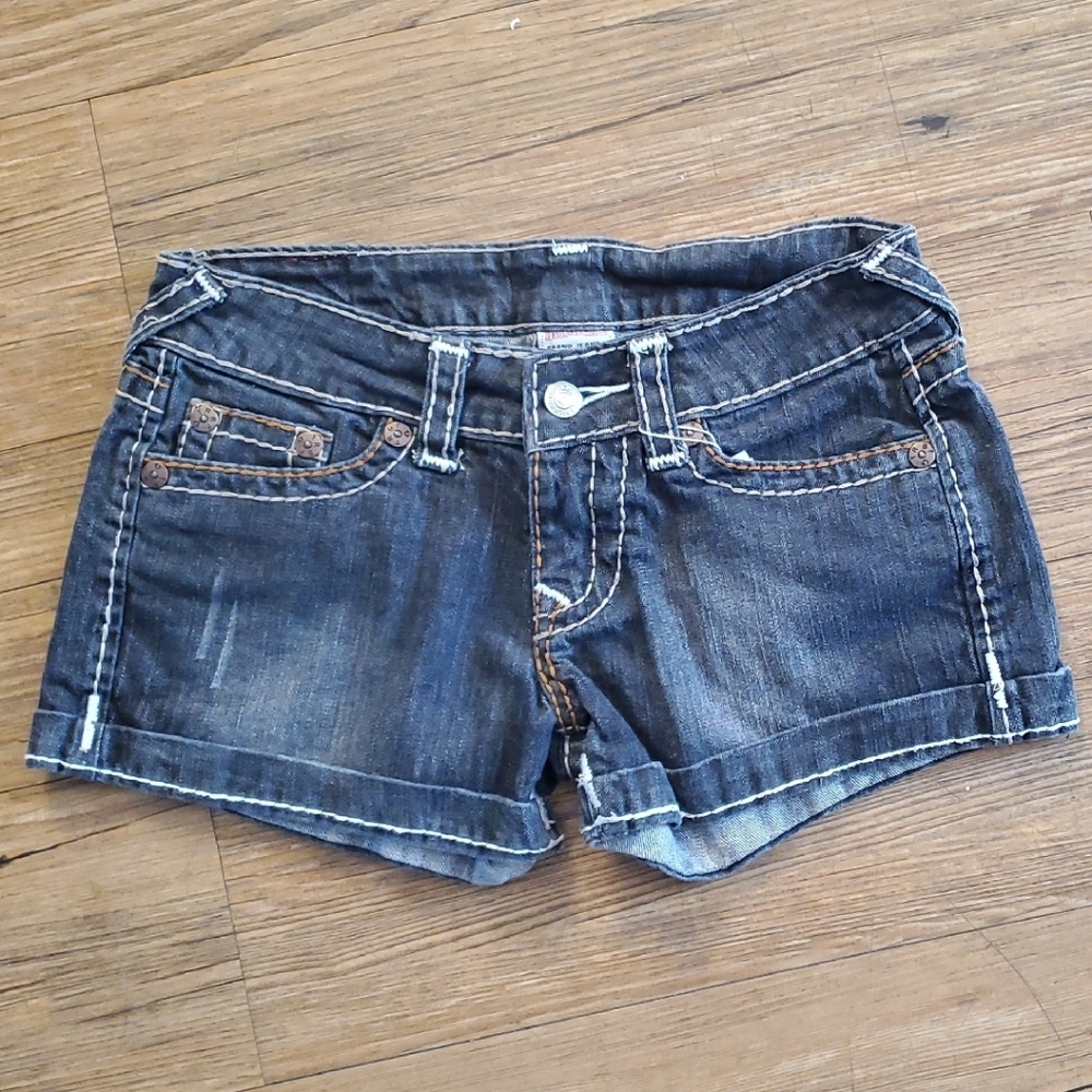 True Religion Dark Blue Jean Shorts